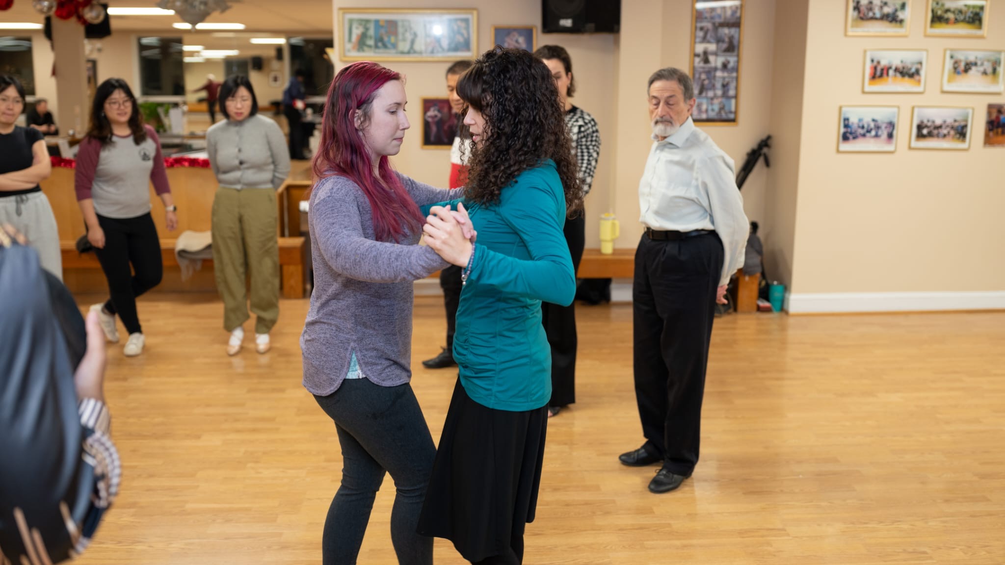 Two dancers in a ballroom