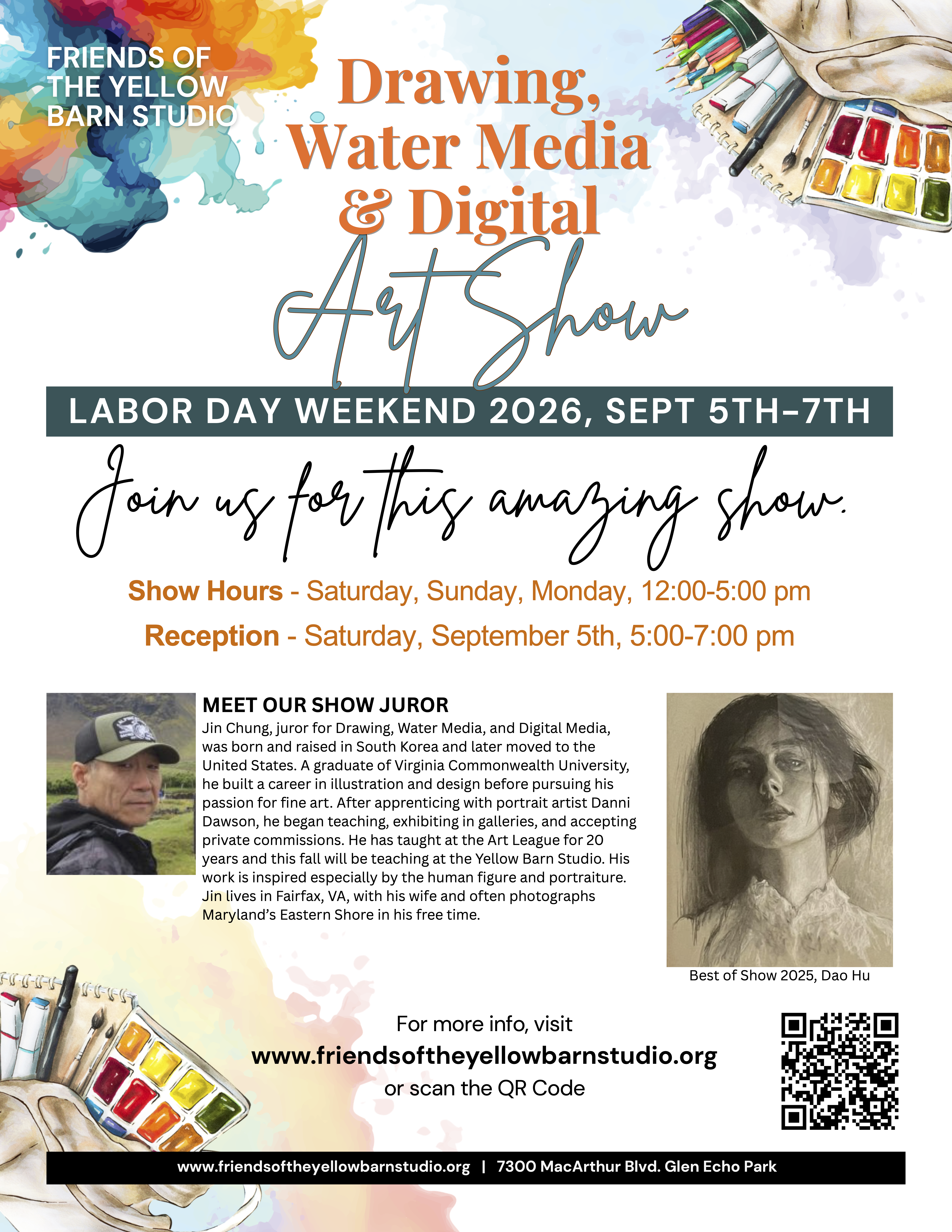 Drawing, Watercolor and Digital Art 2026 Exhibition flyer