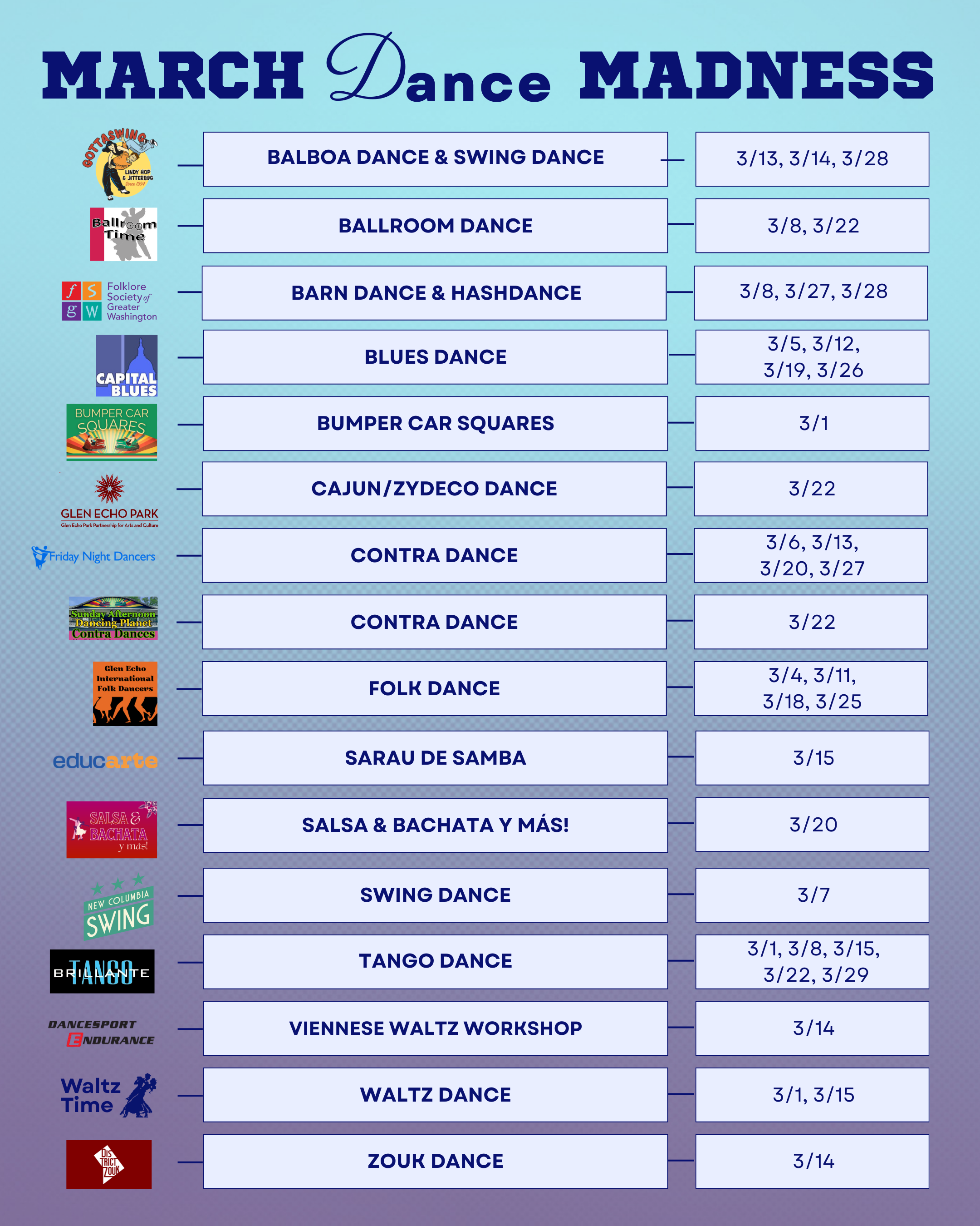March Dance Madness graphic