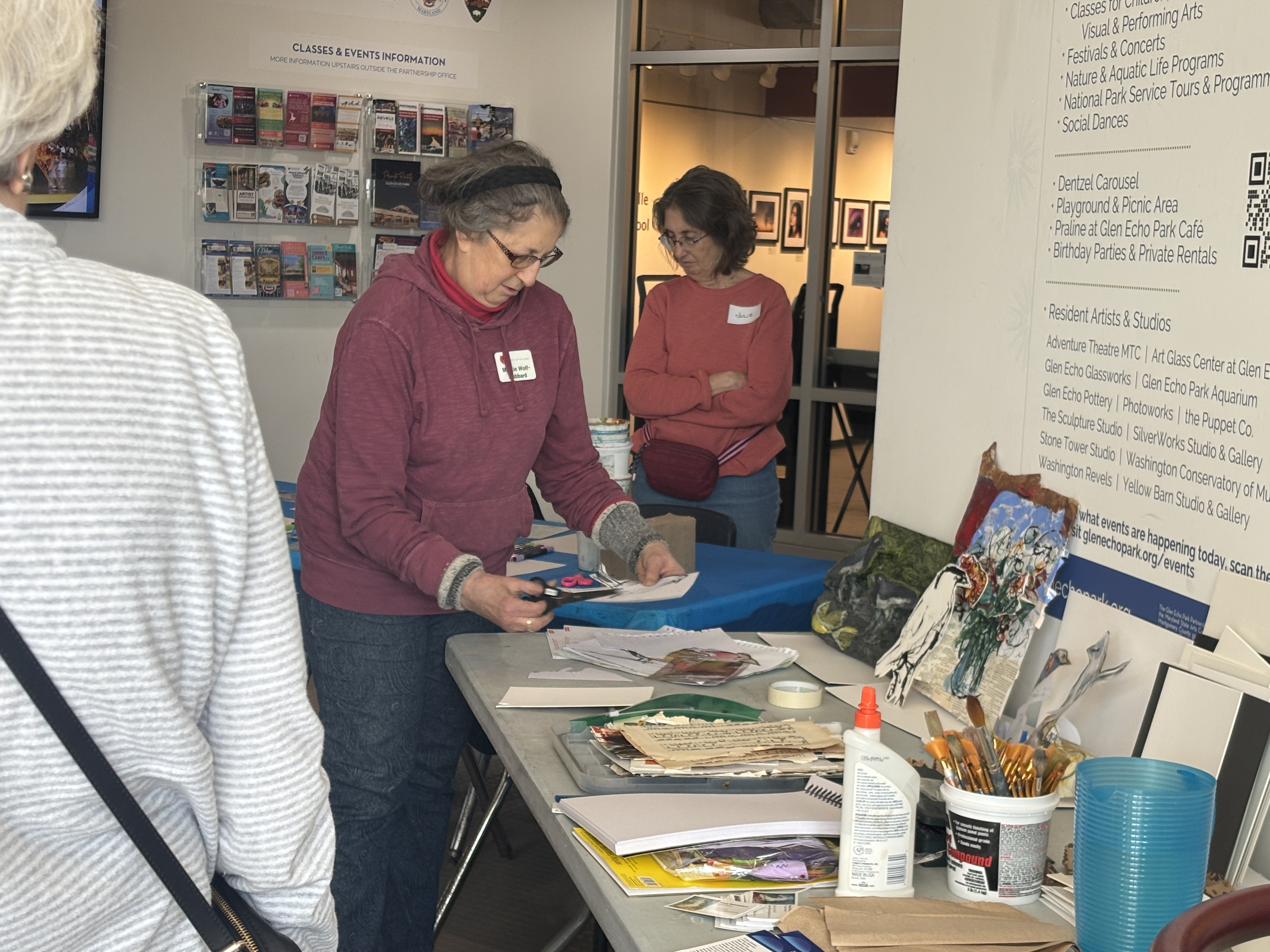 workshop participants creating artwork